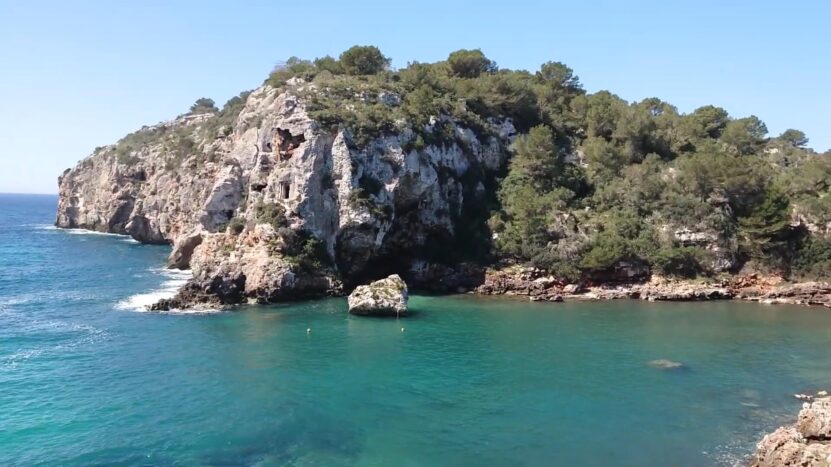 A cliffs at the beach Cales Coves